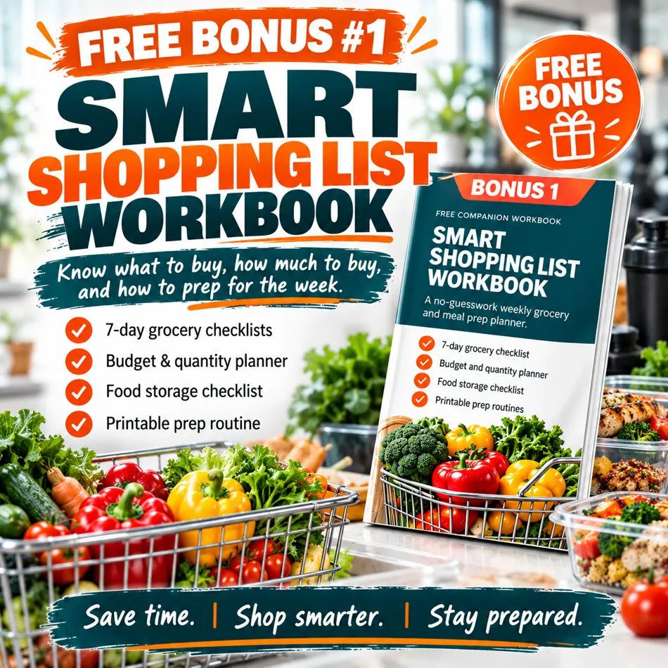 Free shopping list workbook bonus